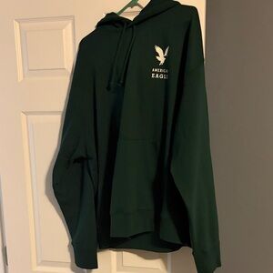 American Eagle Outfitters Dark Green Hoodie for Men